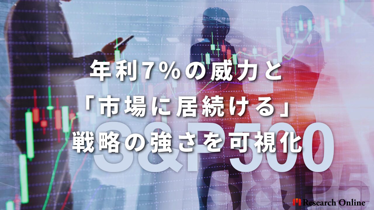 年利7％の威力と「市場に居続ける」戦略の強さを可視化