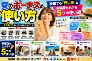 夏のボーナスの使い方｜後悔する「死に金」と幸福度が上がる5つの使い道