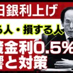 【2025年最新】日銀利上げで得する人・損する人完全ガイド:政策金利0.5%への影響と対策