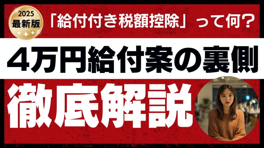 「給付付き税額控除」って何？4万円給付案の裏側｜徹底解説