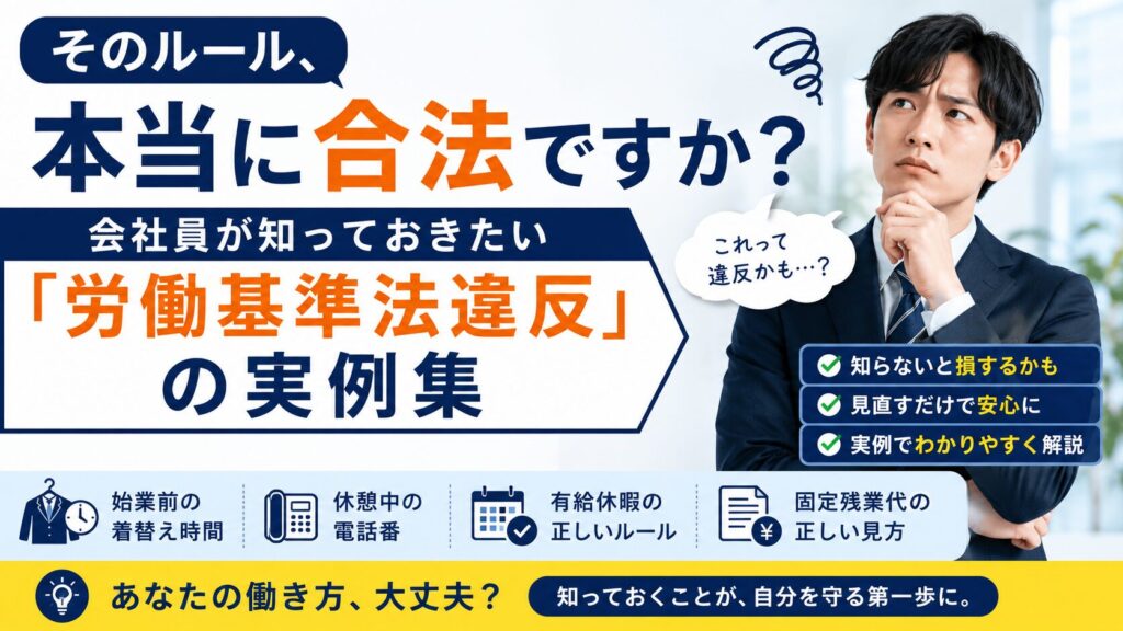 そのルール、本当に合法ですか？会社員が知っておきたい「労働基準法違反」の実例集