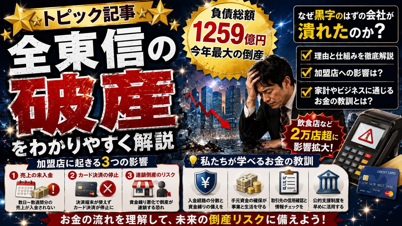 【トピック】全東信の破産をわかりやすく解説｜負債1259億円の理由と加盟店への影響