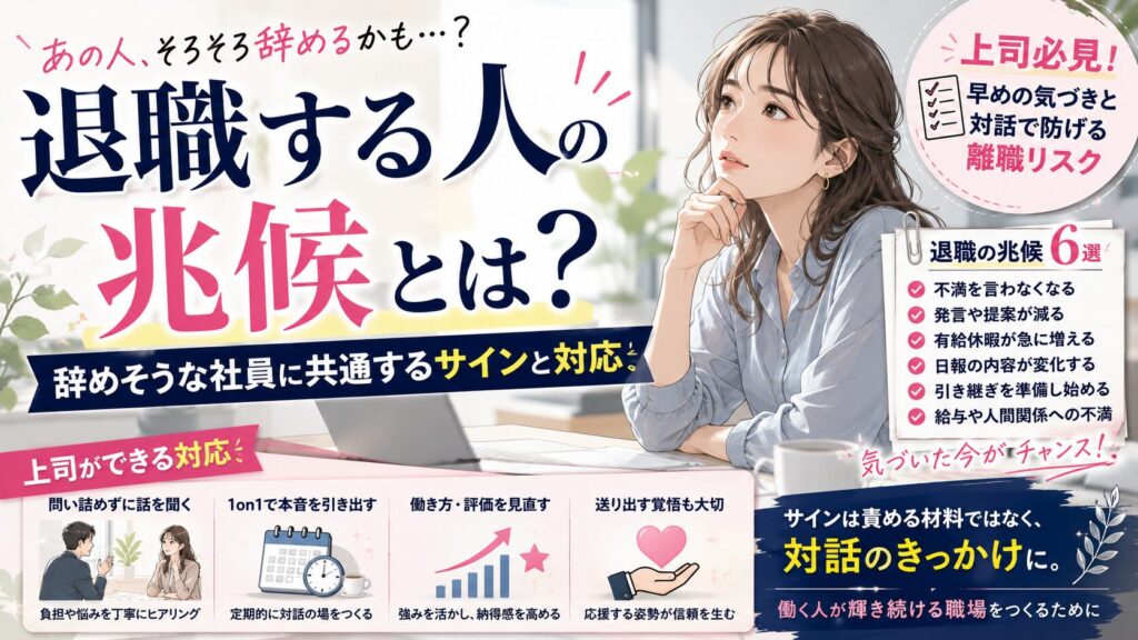 退職する人の兆候とは？辞めそうな社員に共通するサインと対応