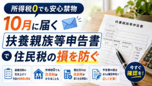 所得税0でも安心禁物｜10月に届く「扶養親族等申告書」で住民税の損を防ぐ