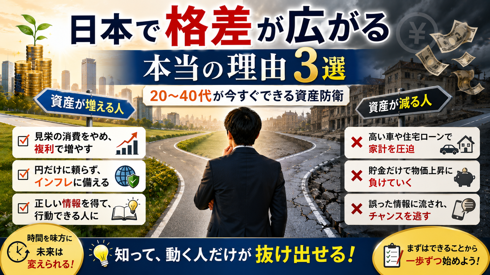 日本で格差が広がる本当の理由3選｜20〜40代が今すぐできる資産防衛