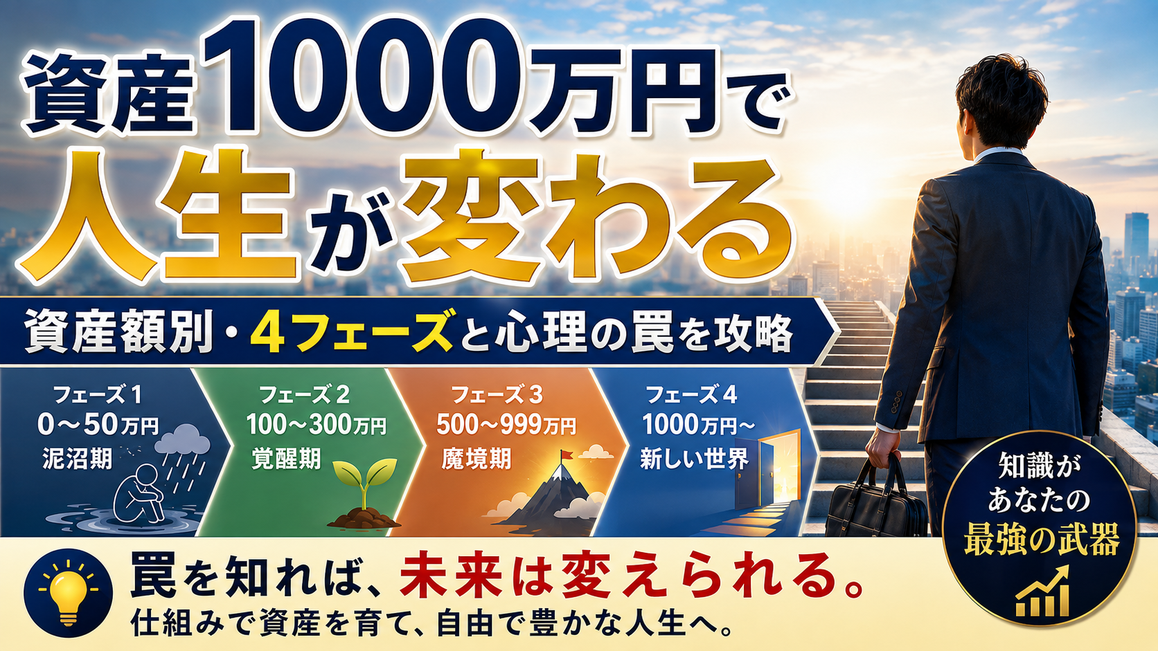 資産1000万円で人生が変わる｜資産額別・4フェーズと心理の罠を攻略