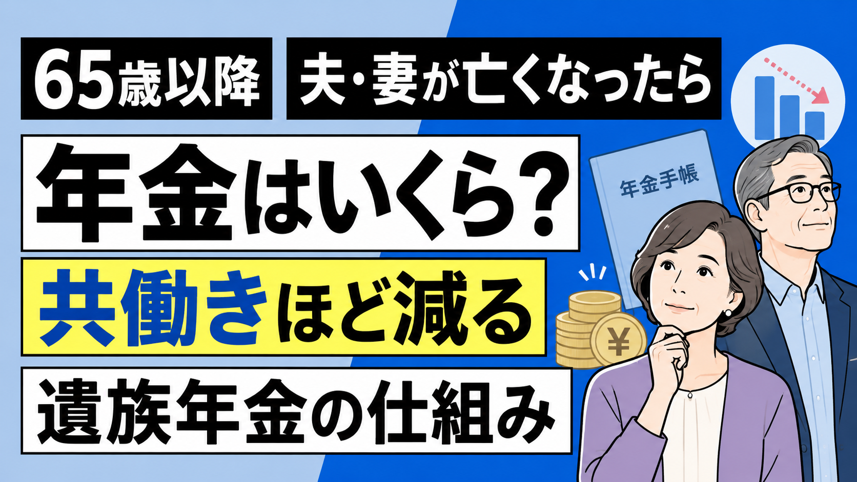 65歳以降に夫・妻が亡くなったら年金はいくら？共働きほど減る遺族年金の仕組み
