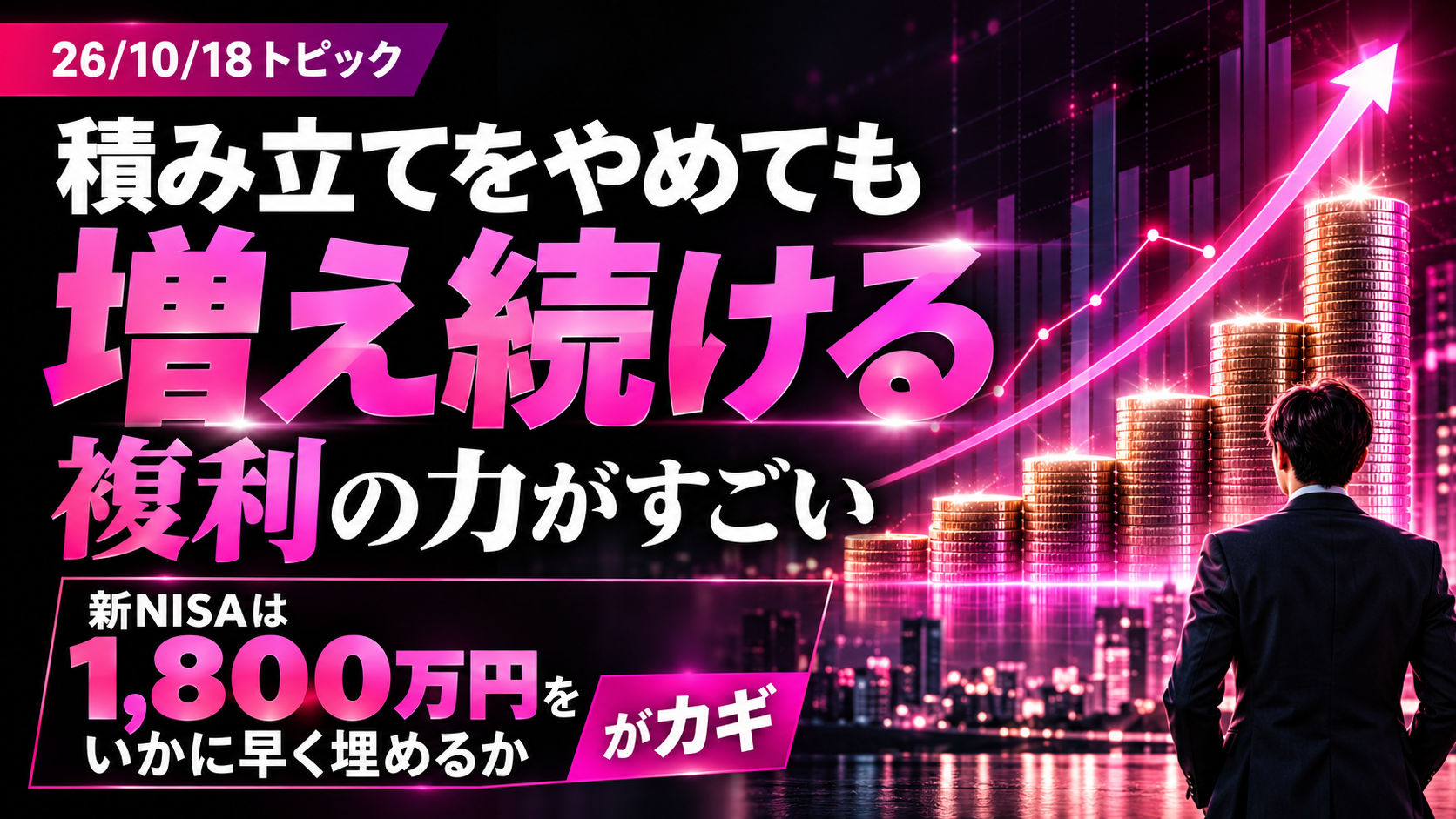 新NISAの1,800万円は早く埋めるほど得？月3万・10万・30万で複利を試算