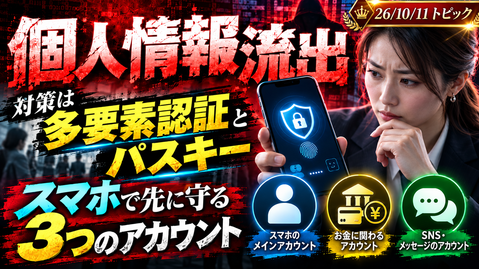 【最新】個人情報流出の対策は多要素認証とパスキー｜スマホで先に守る3つのアカウント